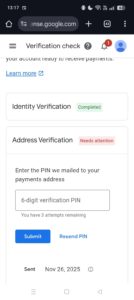 Google AdSense “Your payments are on hold” — Address Verification Guide