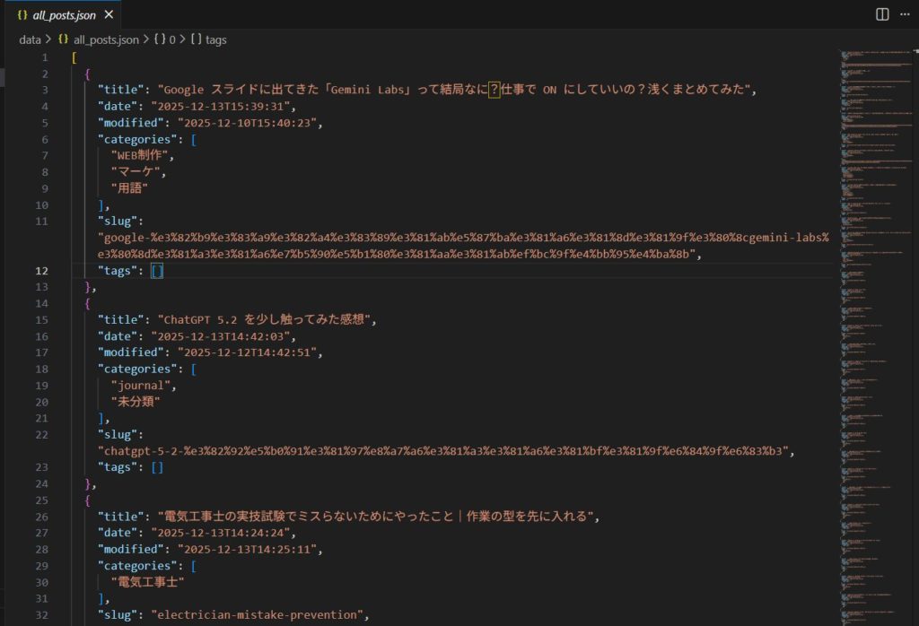 WordPressの記事が増えすぎたので、REST APIで全件取得して棚卸しした話【Node.js】