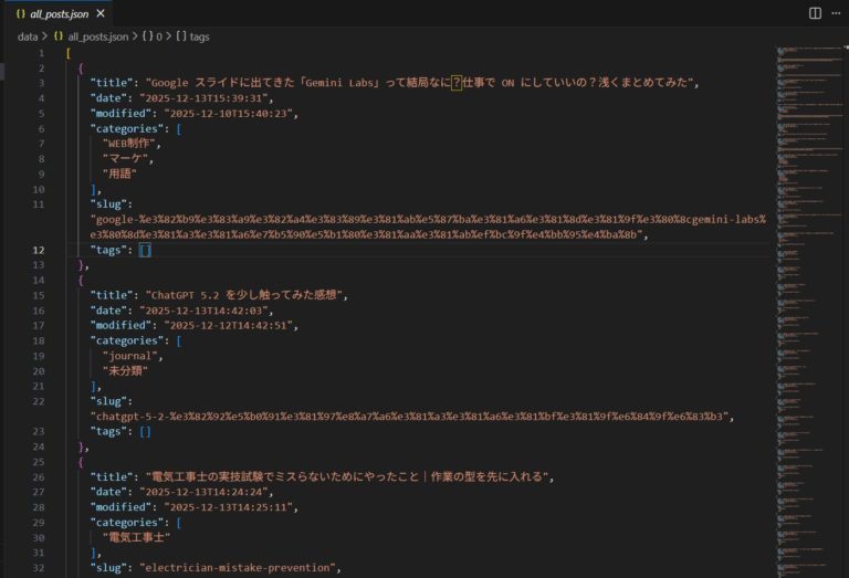 WordPressの記事が増えすぎたので、REST APIで全件取得して棚卸しした話【Node.js】