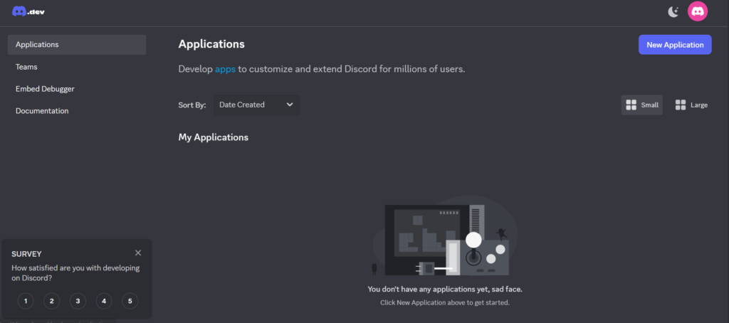 DiscordのBOTをつくるURL→https://discord.com/developers/applications